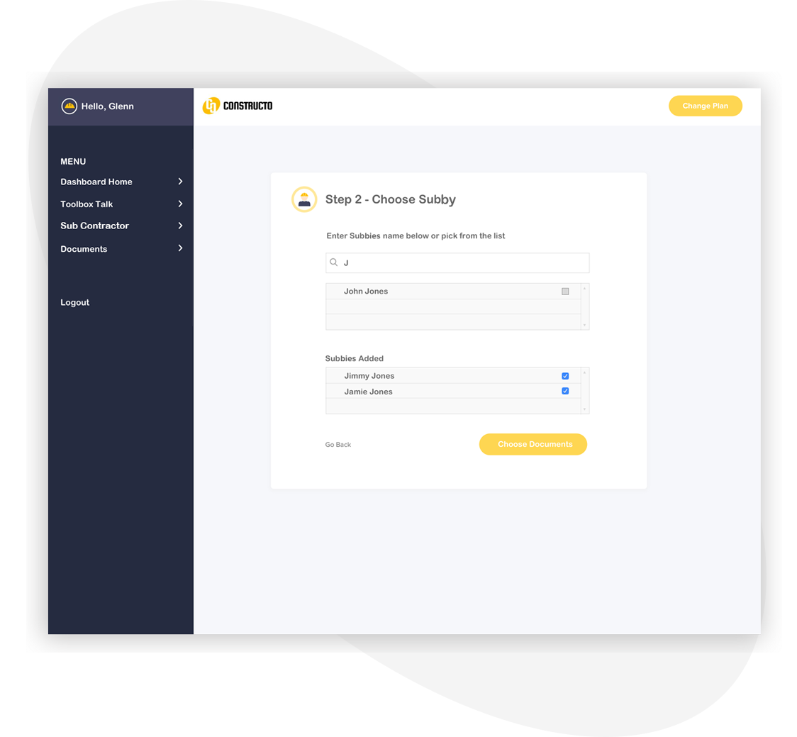 Constructo Add Subcontractor